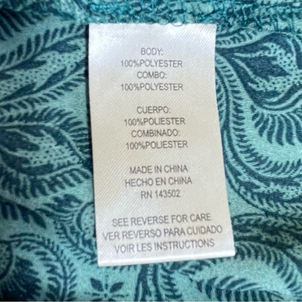 Chic Teal Patterned Women's Blouse - image 6